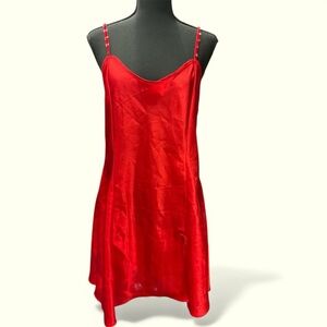Elegant Red Satin Nightgown